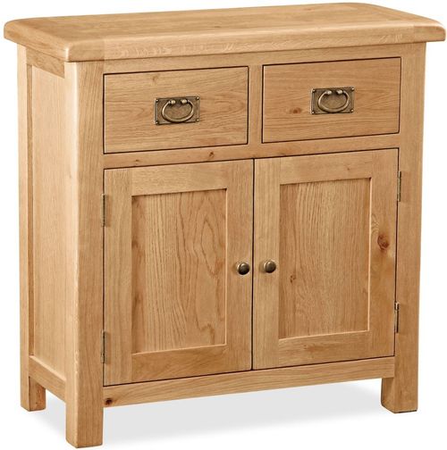 Salisbury Premium Oak 2 Door Compact Sideboard - 85cm