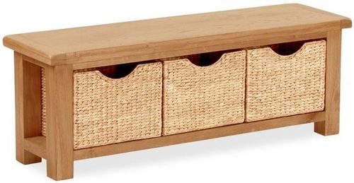 Salisbury Premium Oak Bench with Baskets