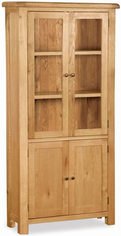 Salisbury Premium Oak 4 Door Display Cabinet