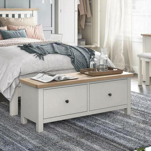 Modern Storage Bench - Large - Grey Painted