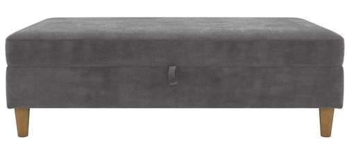 Harford Chenille Grey Fabric Storage Ottoman Bench - 2196459UK