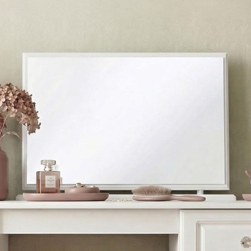 Crystal Large Dressing Mirror - White