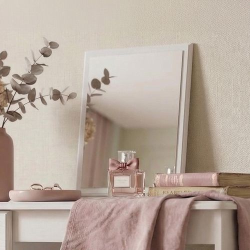 Crystal Small Dressing Mirror - White