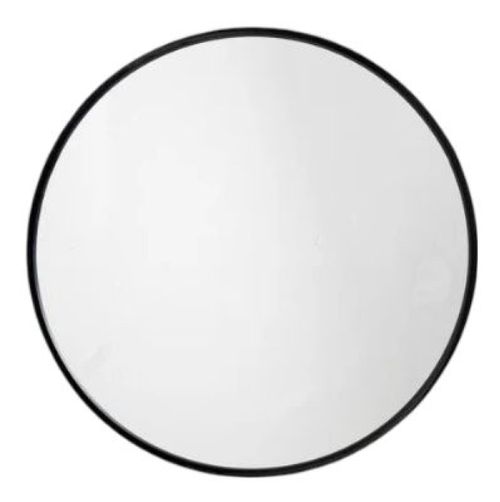 Asio Black Metal Round Wall Mirror