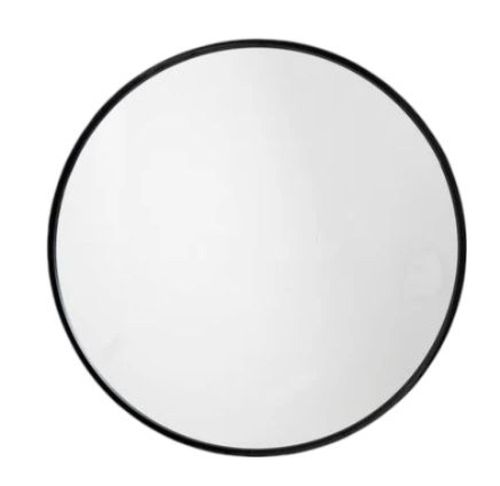 Ortega Black Metal Round Wall Mirror
