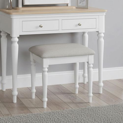 Cromwell Padded Dressing Stool - White Painted
