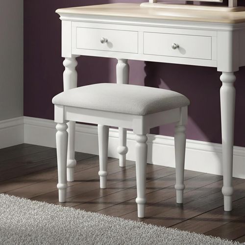 Cromwell Padded Dressing Stool - Grey Painted