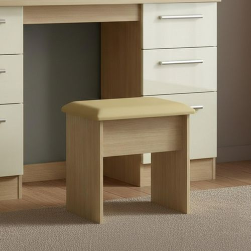 Knightsbridge Dressing Stool - Padded - Light Oak