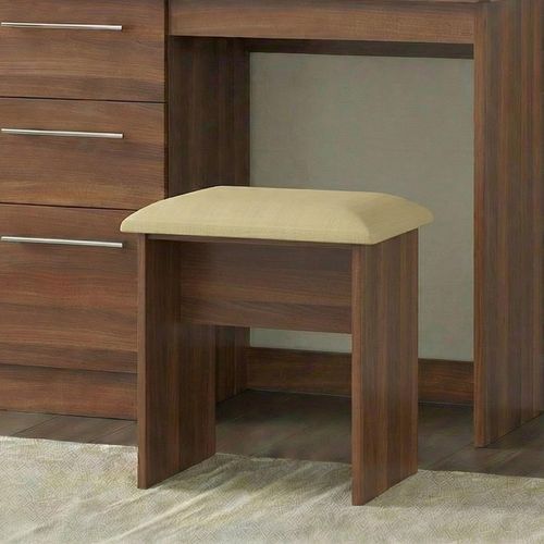Knightsbridge Padded Dressing Stool - Walnut