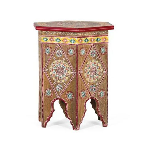 Biella Stool - Mango Wood - Painted - Hexagon Style