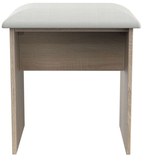 Devon Oak Effect Padded Dressing Stool