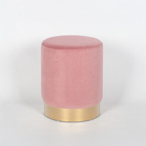 Round Stool - Pink Velvet