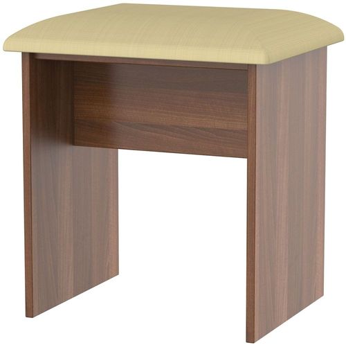 Sherwood Walnut Effect Padded Dressing Stool