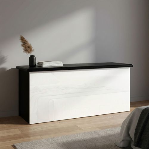 Knightsbridge Blanket Box - White Gloss and Black