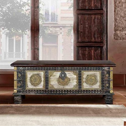 Alpen Storage Trunk - Carved Walnut Mango Wood