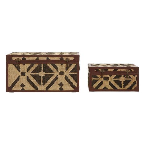 Aztec Storage Trunks - Set of 2 - Brown