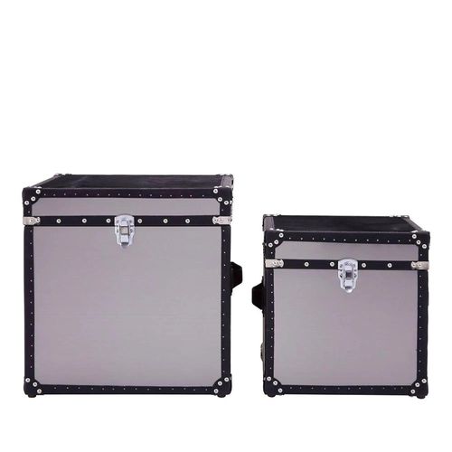 Kensington Townhouse Storage Trunk - Set of 2 - Grey Leather