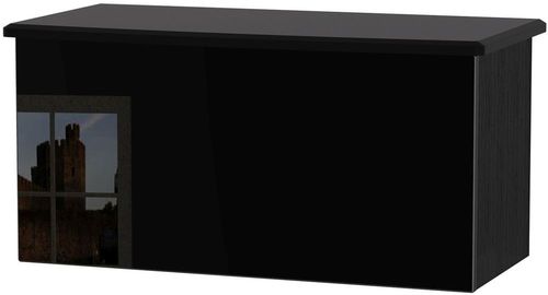 Knightsbridge Black Gloss Blanket Box