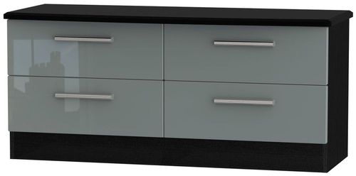 Knightsbridge Grey Gloss and Black Bed Box