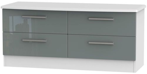 Knightsbridge Grey Gloss and White Bed Box