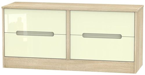 Monaco Cream Gloss and Oak Effect Bed Box