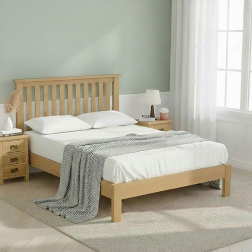 Salisbury Lite Slatted Bed - Oak - 4ft 6in Double