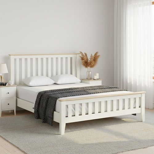 Marlow Slatted Bed - White - 5ft King Size