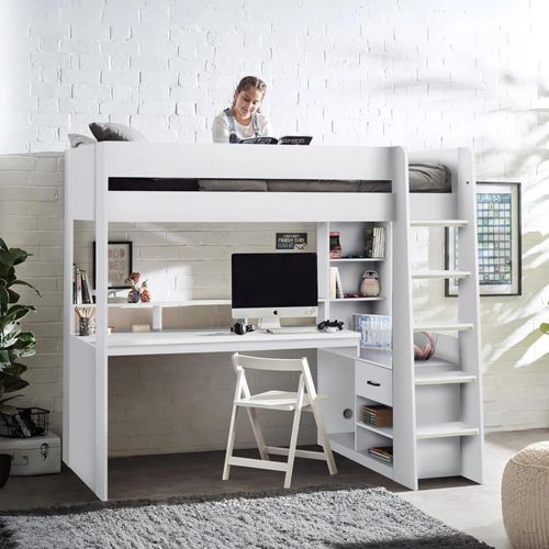 Blaze Gaming Highsleeper Bed - White