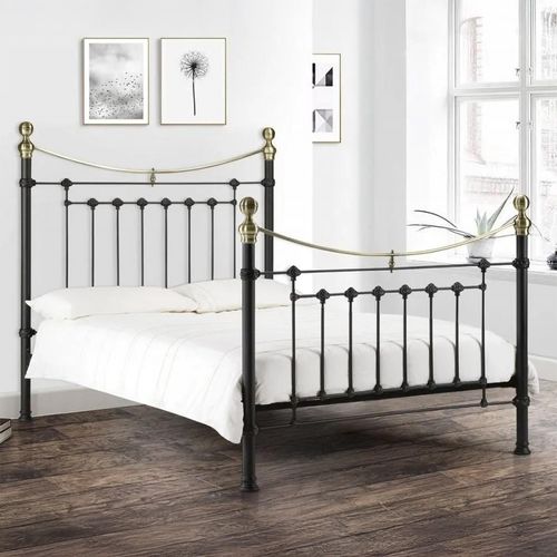 Victoria Metal Frame Bed - Black - Sizes Available