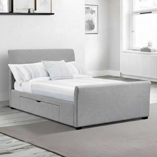 Capri Storage Bed - Light Grey Fabric - Sizes Available