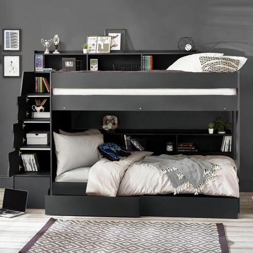 Camelot Staircase Bunk Bed - Dark Grey