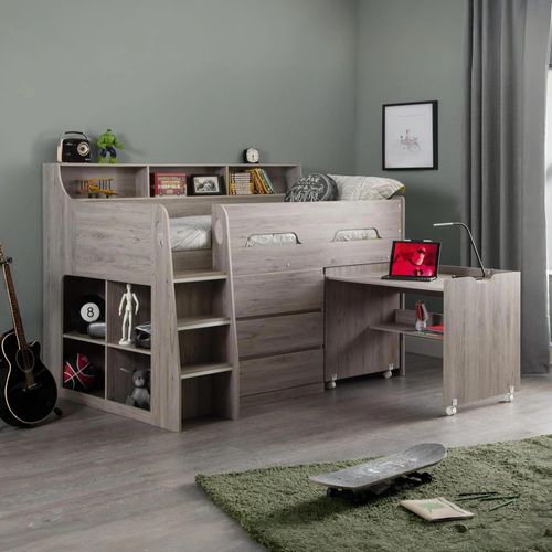 Jupiter Midsleeper Bed - Grey Oak Effect