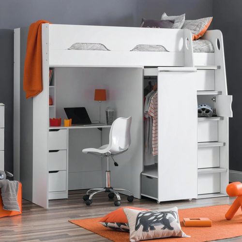 Pegasus Highsleeper Bed - White