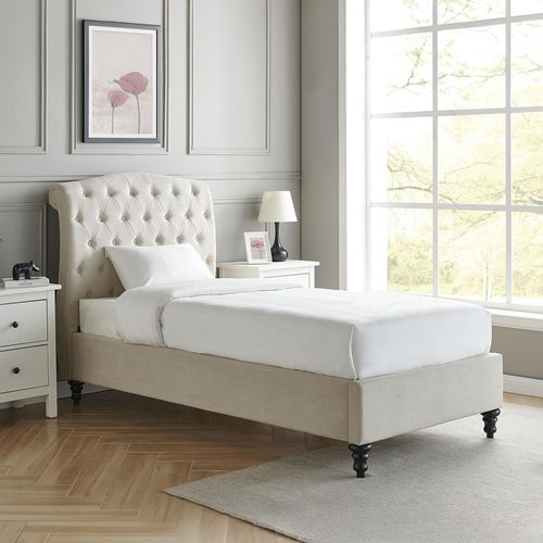 Roma Natural Fabric Bed - Sizes Available