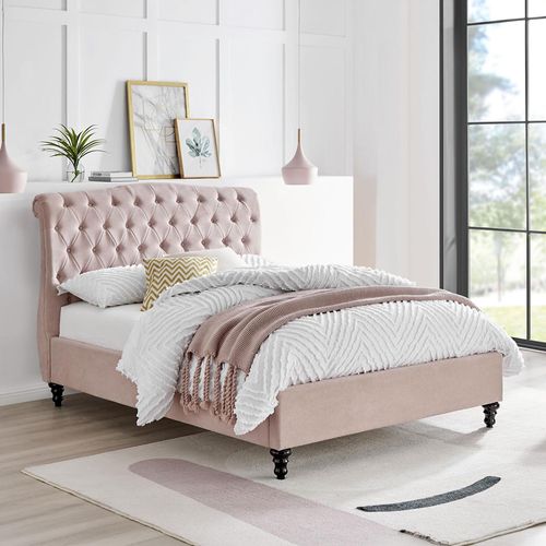 Roma Pink Fabric Bed - Sizes Available