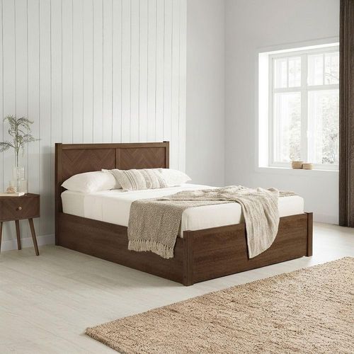 Herringford Ottoman Storage Bed - Walnut - Sizes Available