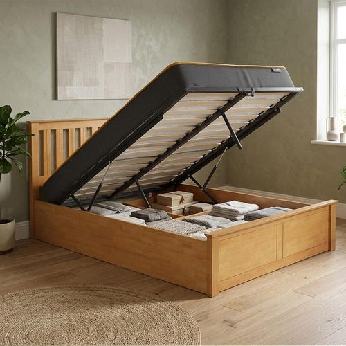 Phoenix Ottoman Storage Bed - 4ft 6in Double - Oak