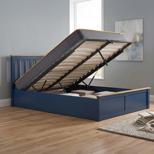 Phoenix Ottoman Storage Bed - 5ft King Size - Navy Blue