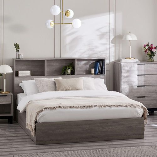 Bali Grey Oak Ottoman Storage Bed - Sizes Available
