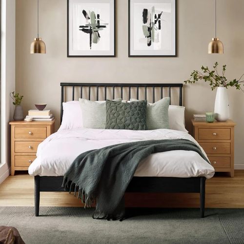 Belton Black Oak Spindle Bed - Sizes Available