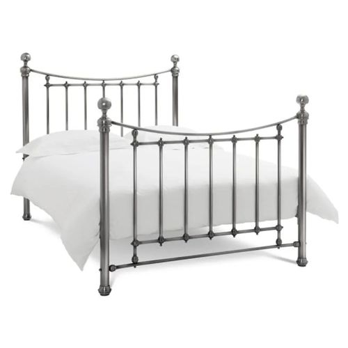 Isabelle Antique Nickel Metal Bedstead - 4ft 6in Double