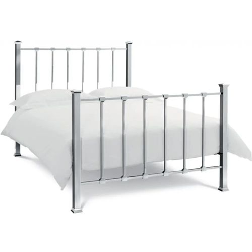 Madison Shiny Nickel Metal Bedstead - 4ft 6in Double