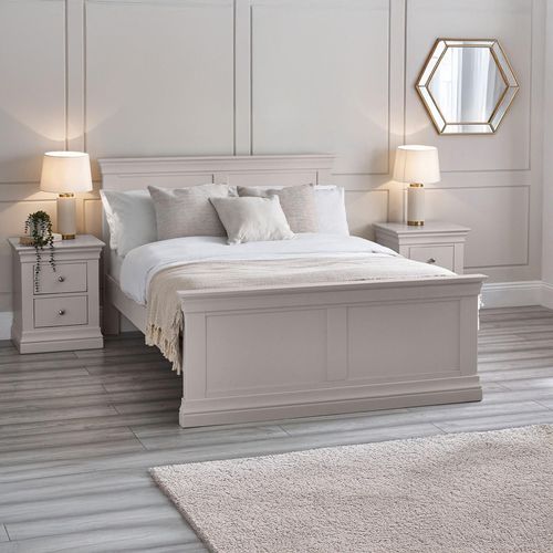Clermont Panel Bed - Soft Grey - Sizes Available