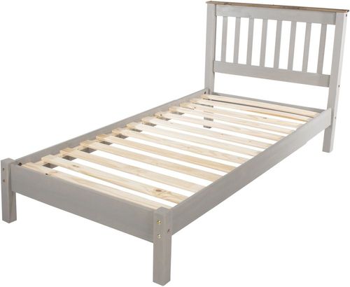 Corona Grey Mexican Pine 3ft Single Slatted Bed