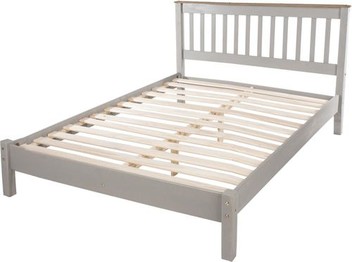Corona Grey Mexican Pine 4ft 6in Double Slatted Bed