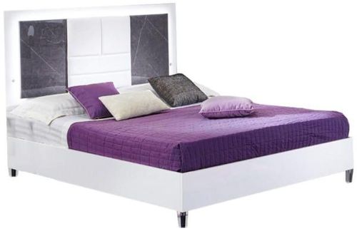 Cristal Grey Marble Italian Bed - Sizes Available