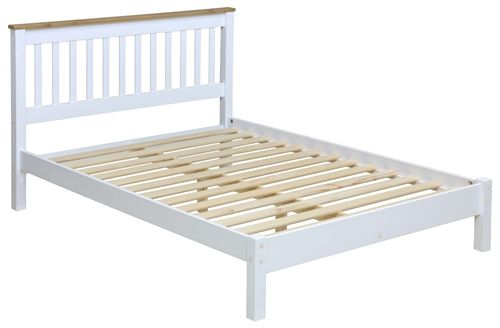Capri White 4ft 6in Double Slatted Bed