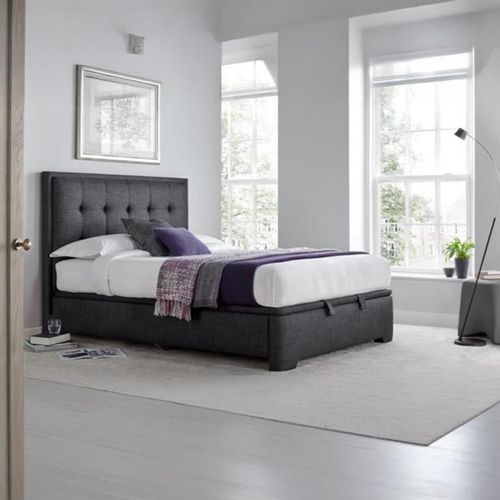 Falstone Ottoman Storage Bed - Pendle Slate Fabric - Sizes Available