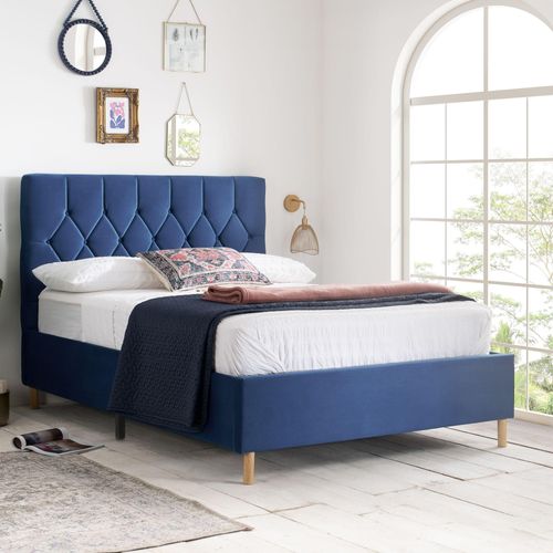 Loxley Bed - Blue Fabric - Sizes Available