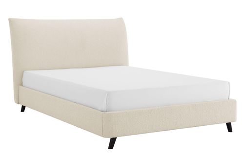 Luis Ivory Boucle Fabric Bed - Sizes Available